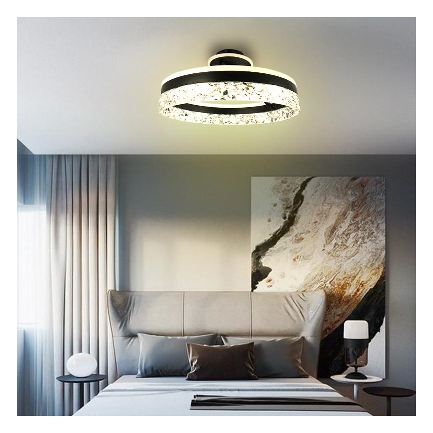 Lámpara de techo LED regulable LED/86W/230V 3000-6500K negro + control remoto