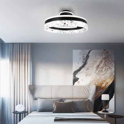 Lámpara de techo LED regulable LED/86W/230V 3000-6500K negro + control remoto