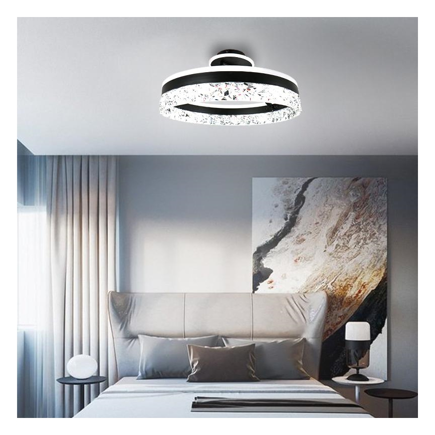 Lámpara de techo LED regulable LED/86W/230V 3000-6500K negro + control remoto