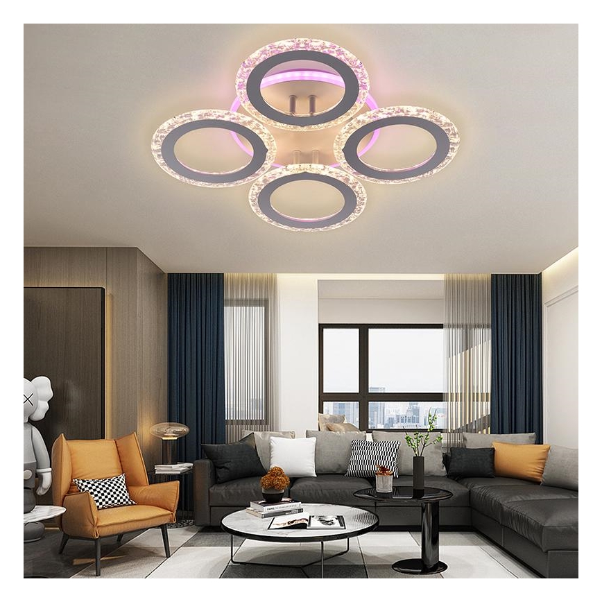 Lámpara de techo LED RGB regulable LED/55W/230V 3000-6500K + control remoto