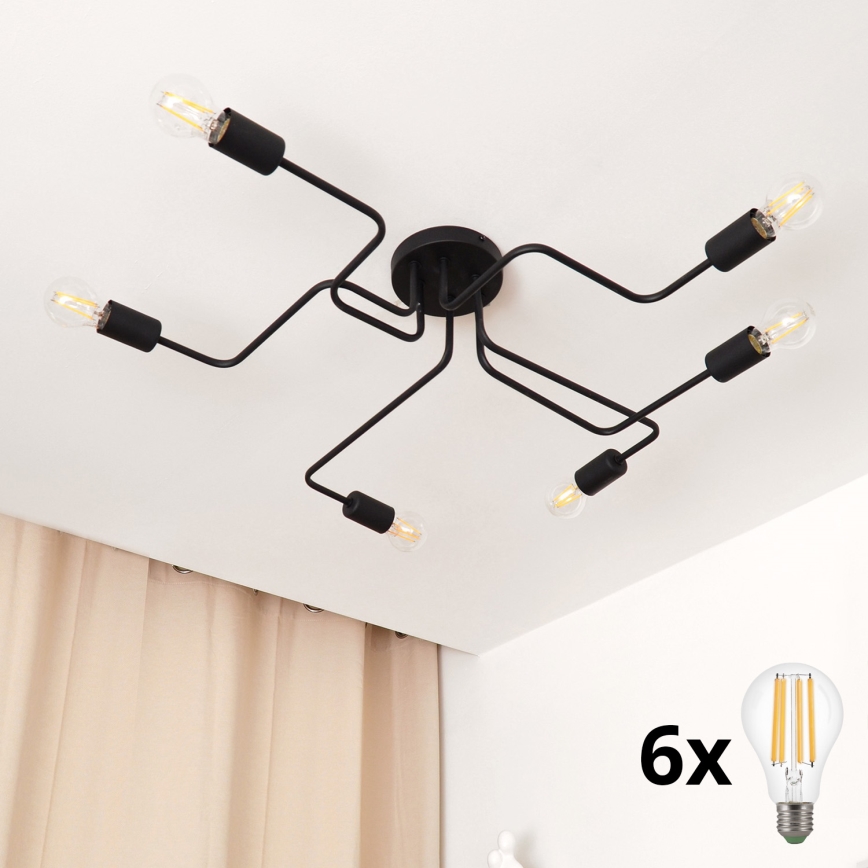 Lámpara de techo LED TUBE 6xE27/15W/230V