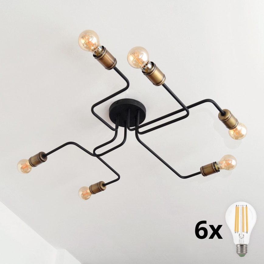 Lámpara de techo LED TUBE 6xE27/15W/230V