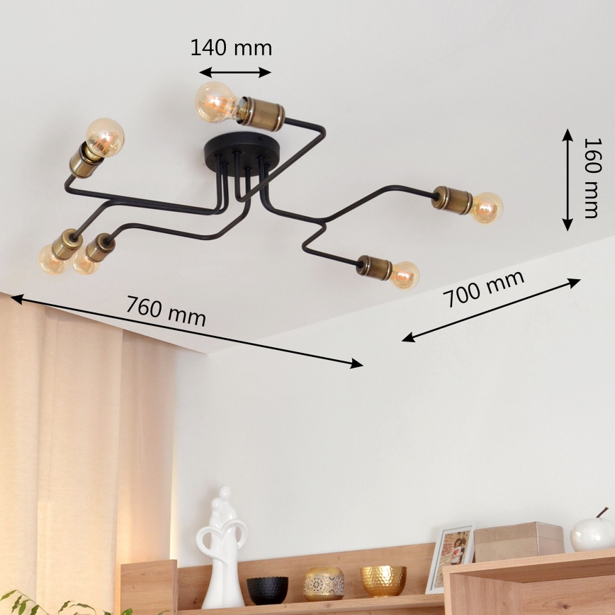 Lámpara de techo LED TUBE 6xE27/15W/230V