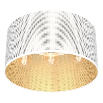 Lámpara de techo LOFT SHADE 3xE27/60W/230V blanco/dorado