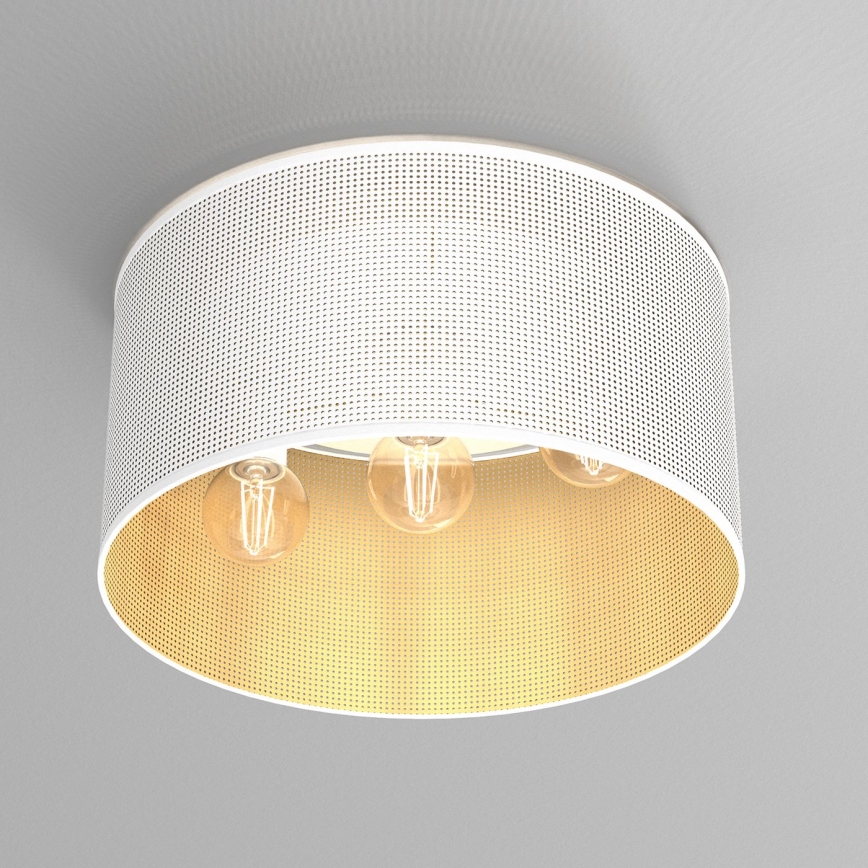 Lámpara de techo LOFT SHADE 3xE27/60W/230V blanco/dorado