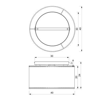 Lámpara de techo LOFT SHADE 3xE27/60W/230V blanco/dorado
