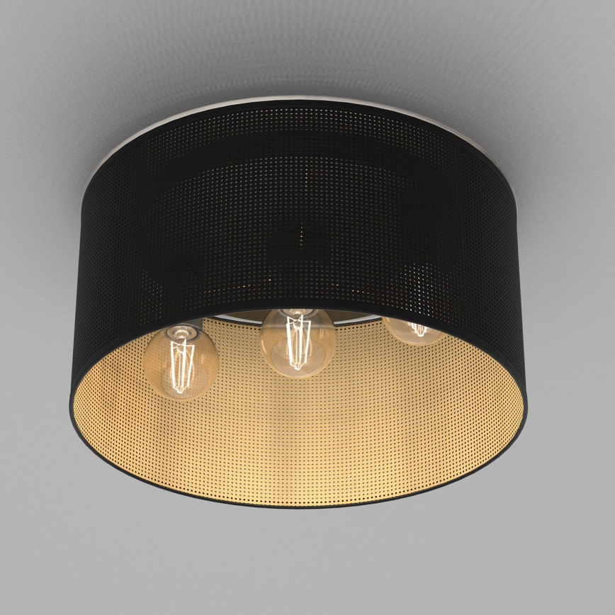 Lámpara de techo LOFT SHADE 3xE27/60W/230V negro/dorado