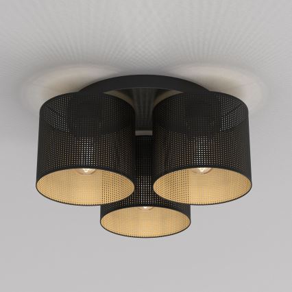 Lámpara de techo LOFT SHADE 3xE27/60W/230V negro/dorado