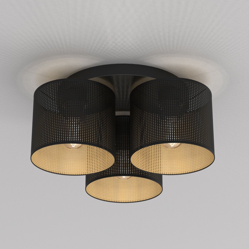 Lámpara de techo LOFT SHADE 3xE27/60W/230V negro/dorado