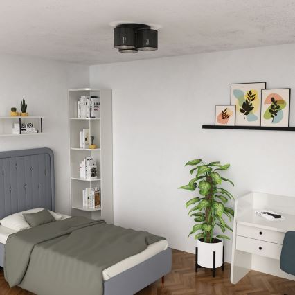 Lámpara de techo LOFT SHADE 3xE27/60W/230V negro