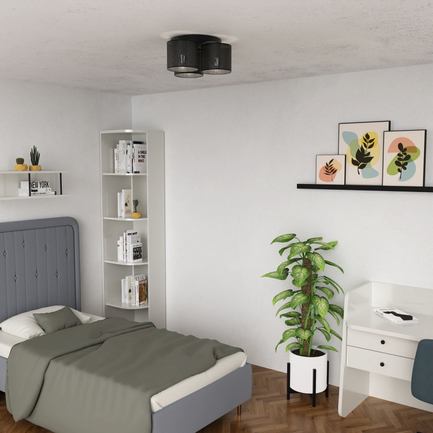 Lámpara de techo LOFT SHADE 3xE27/60W/230V negro