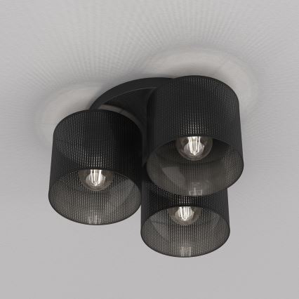 Lámpara de techo LOFT SHADE 3xE27/60W/230V negro