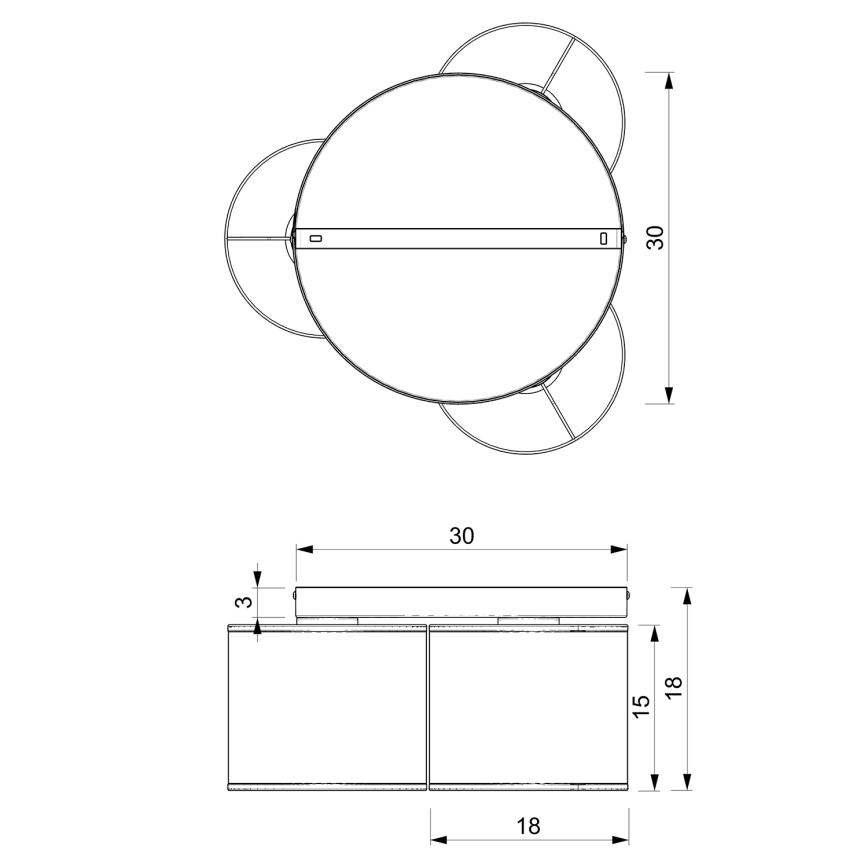 Lámpara de techo LOFT SHADE 3xE27/60W/230V negro