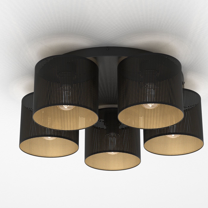 Lámpara de techo LOFT SHADE 5xE27/60W/230V negro/dorado