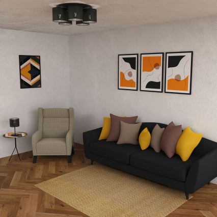 Lámpara de techo LOFT SHADE 5xE27/60W/230V negro