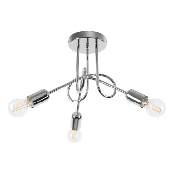 Lámpara de techo LOOP 3xE27/15W/230V cromo brillante