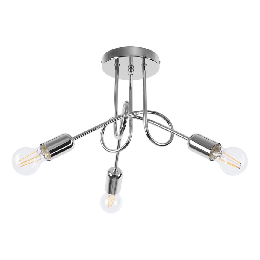 Lámpara de techo LOOP 3xE27/15W/230V cromo brillante