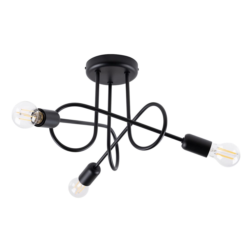 Lámpara de techo LOOP 3xE27/15W/230V negro