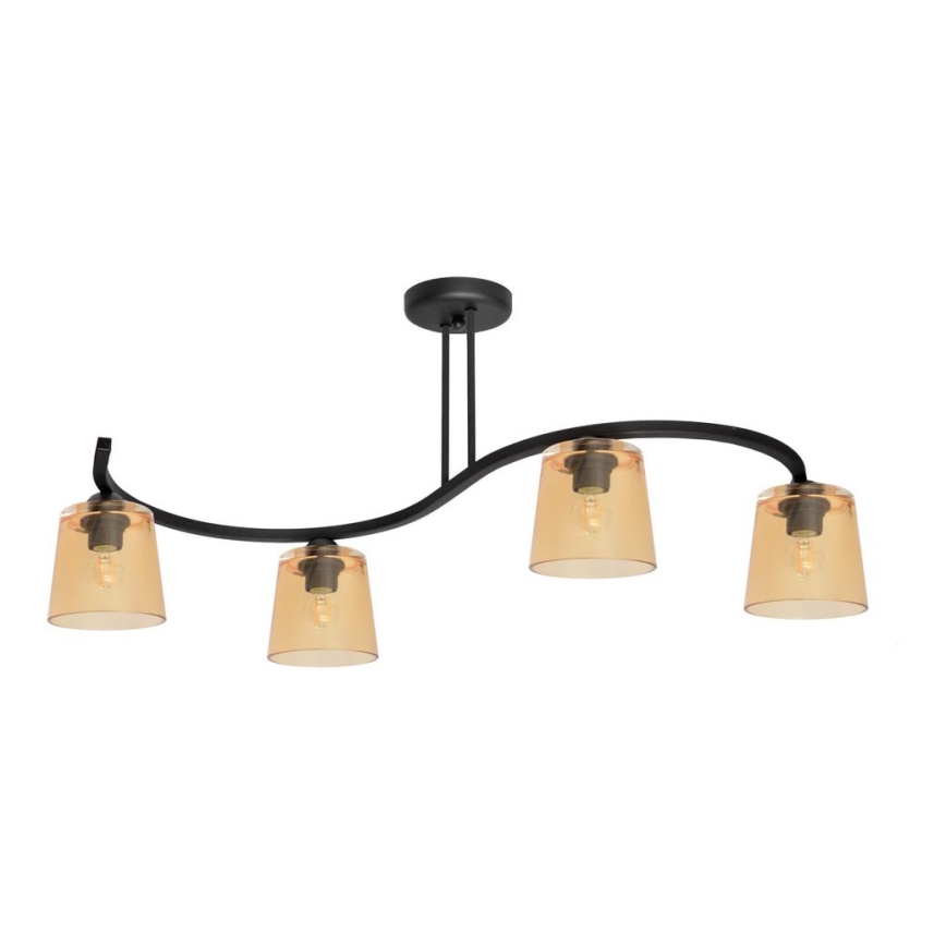 Lámpara de techo LUCEA 4xE27/15W/230V negro/naranja