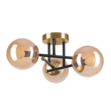 Lámpara de techo MALENA 3xE14/5W/230V dorado/negro/beige ahumado