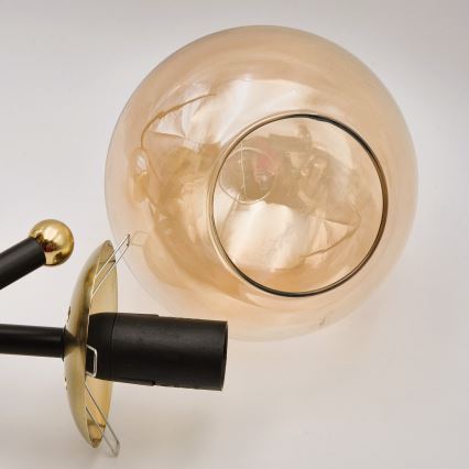 Lámpara de techo MALENA 3xE14/5W/230V dorado/negro/beige ahumado