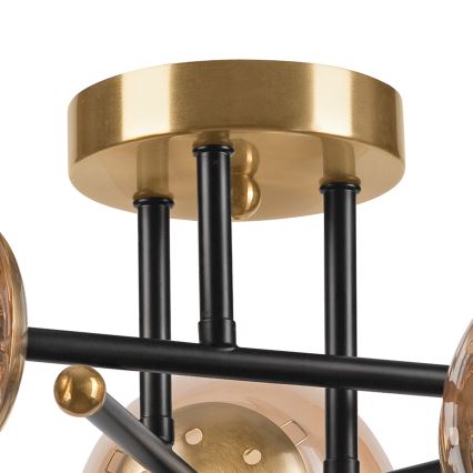Lámpara de techo MALENA 3xE14/5W/230V dorado/negro/beige ahumado