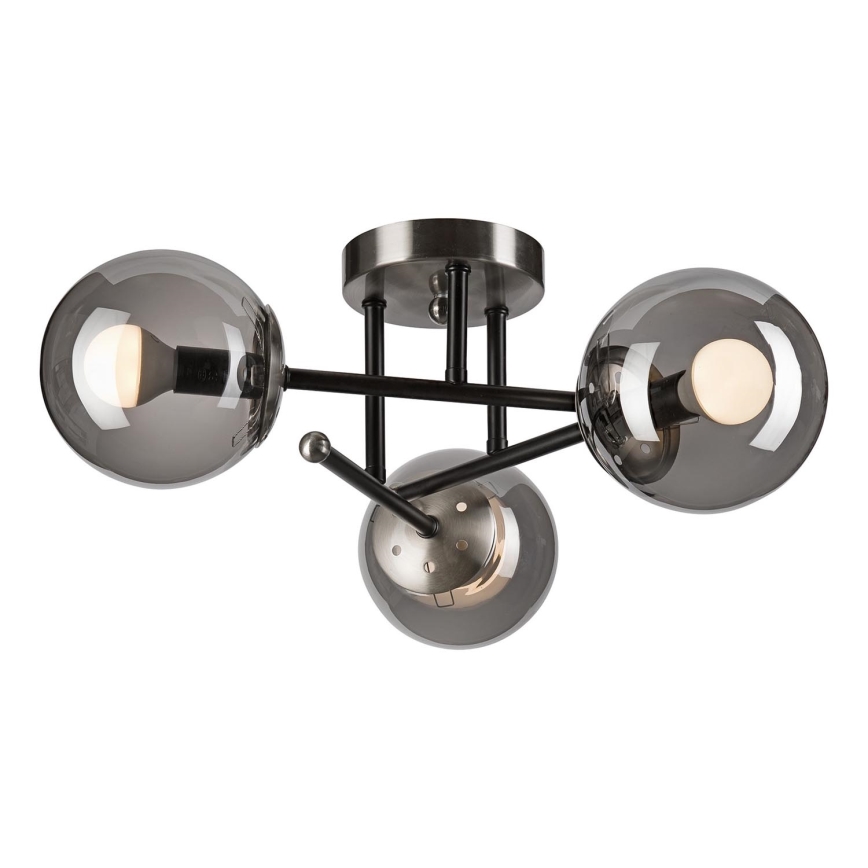 Lámpara de techo MALENA 3xE14/5W/230V negro/ahumado