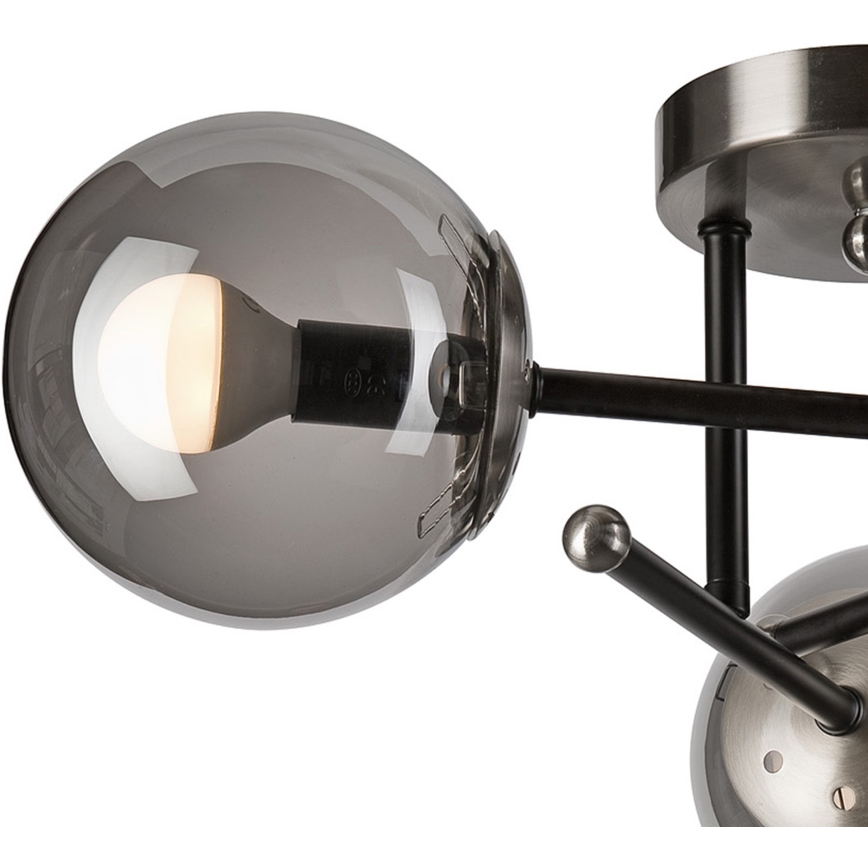 Lámpara de techo MALENA 3xE14/5W/230V negro/ahumado
