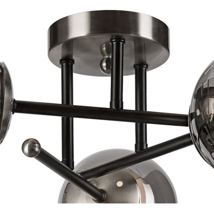 Lámpara de techo MALENA 3xE14/5W/230V negro/ahumado