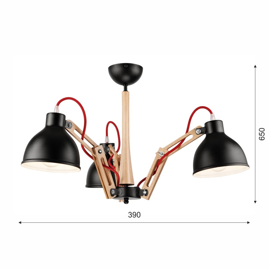 Lámpara de techo MARCELLO 3xE27/60W/230V - FSC Certificado