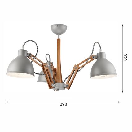 Lámpara de techo MARCELLO 3xE27/60W/230V haya - FSC Certificado