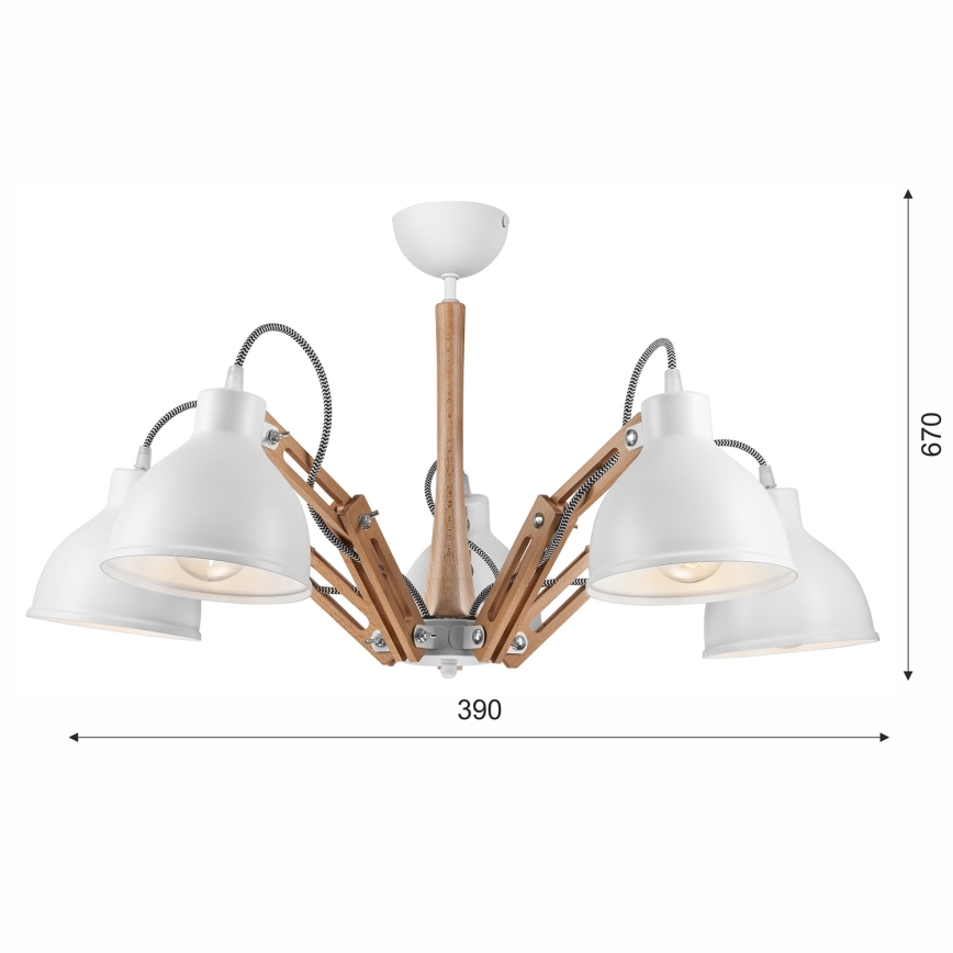 Lámpara de techo MARCELLO 5xE27/60W/230V - FSC Certificado