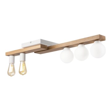 Lámpara de techo MATTE 2xE27/15W/230V + 3xG9/5W/230V blanco/roble