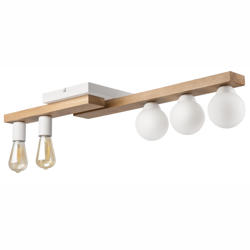 Lámpara de techo MATTE 2xE27/15W/230V + 3xG9/5W/230V blanco/roble