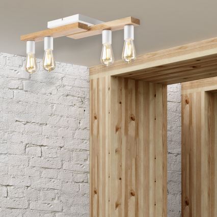 Lámpara de techo MATTE 4xE27/15W/230V blanco/roble