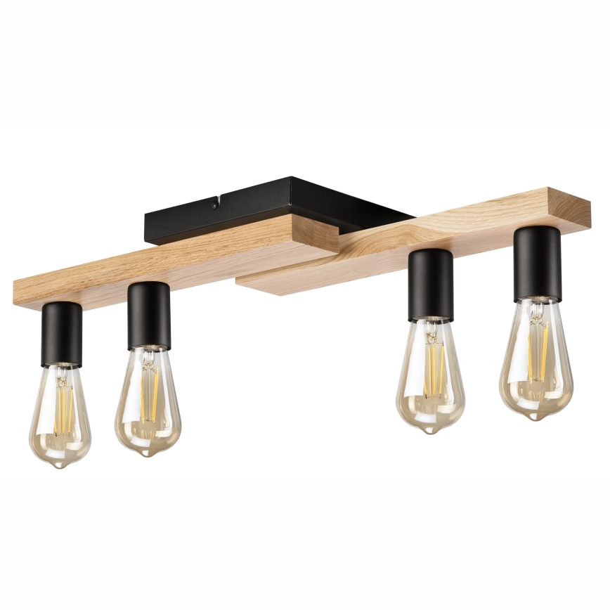 Lámpara de techo MATTE 4xE27/15W/230V negro/roble