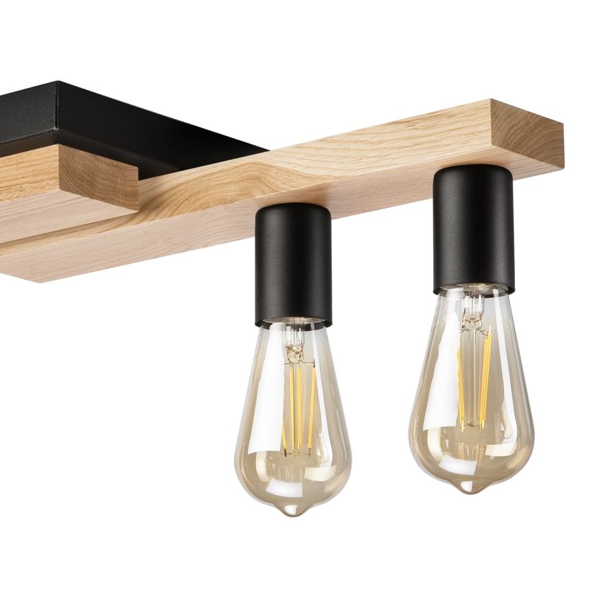Lámpara de techo MATTE 4xE27/15W/230V negro/roble