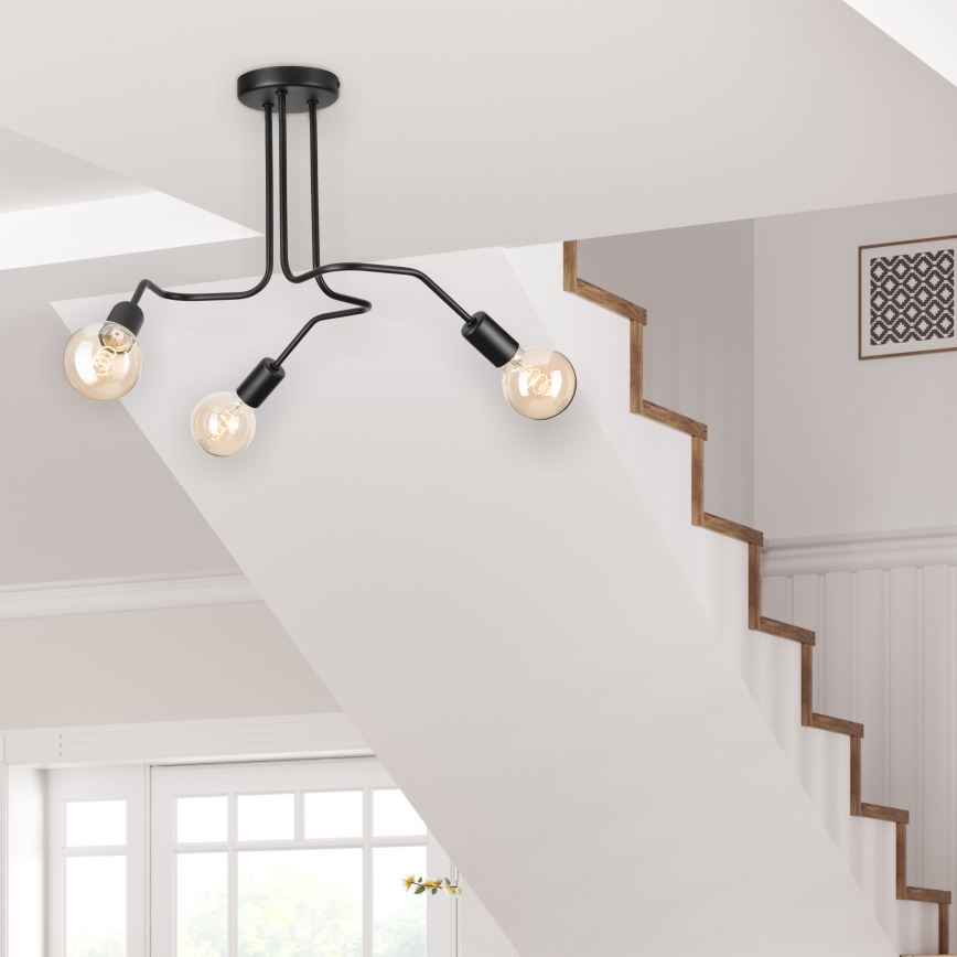 Lámpara de techo MATYLDA 3xE27/60W/230V negro