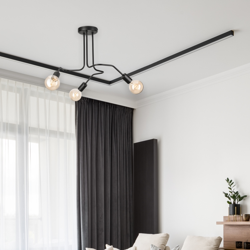 Lámpara de techo MATYLDA 3xE27/60W/230V negro
