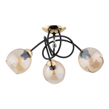 Lámpara de techo MODENA 3xE27/60W/230V negro/dorado/beige