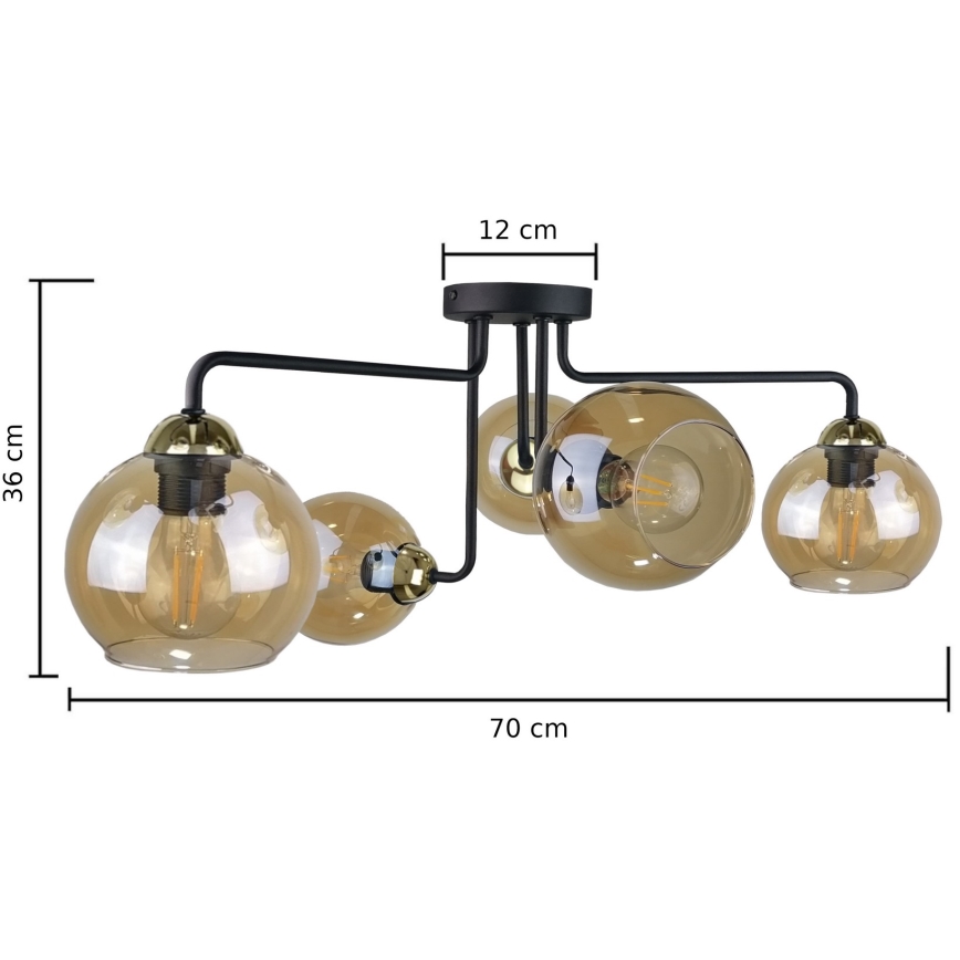 Lámpara de techo MONDE GOLD 5xE27/60W/230V