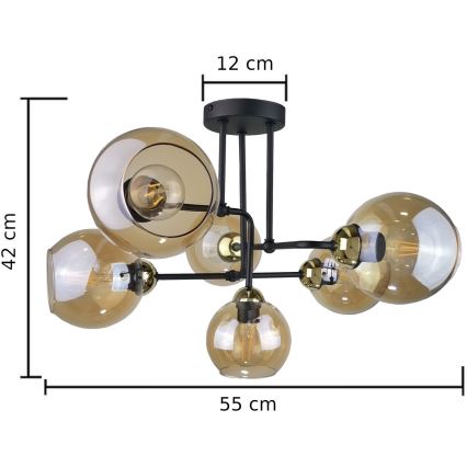 Lámpara de techo MONDE GOLD 6xE27/60W/230V