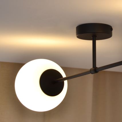 Lámpara de techo MOON 2xE27/15W/230V negro