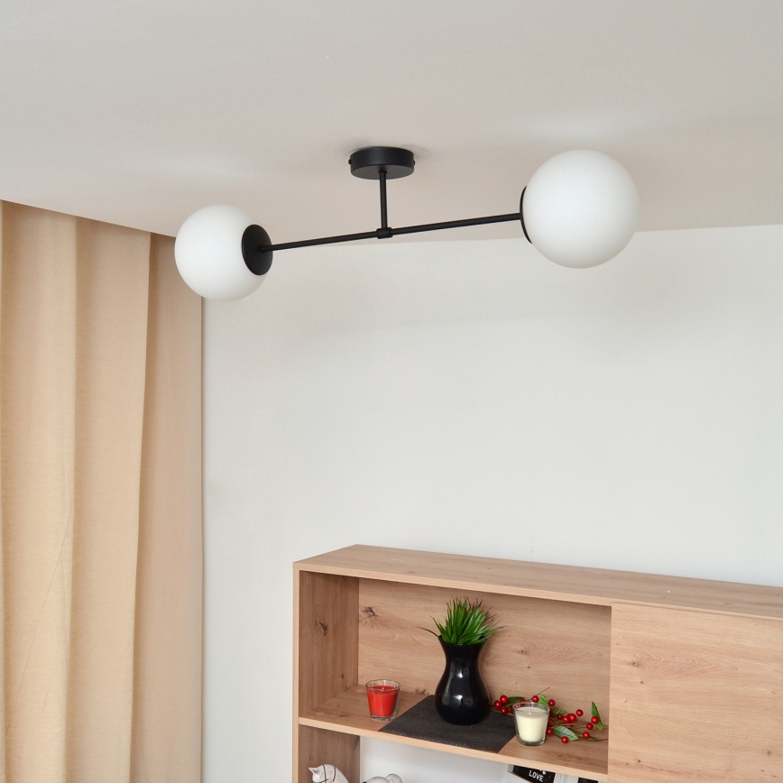 Lámpara de techo MOON 2xE27/15W/230V negro