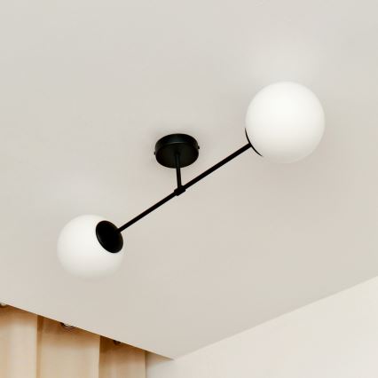 Lámpara de techo MOON 2xE27/15W/230V negro