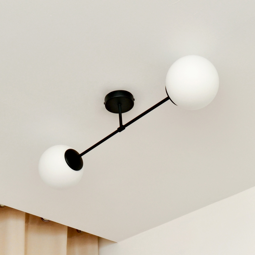 Lámpara de techo MOON 2xE27/15W/230V negro