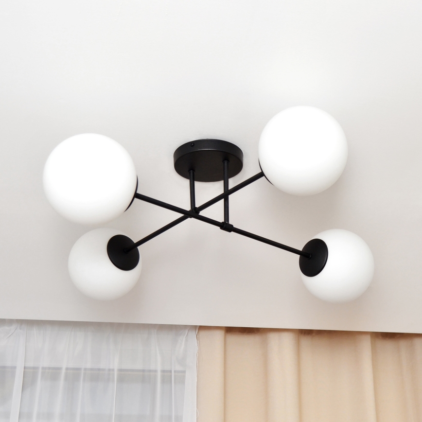 Lámpara de techo MOON 4xE27/15W/230V negro