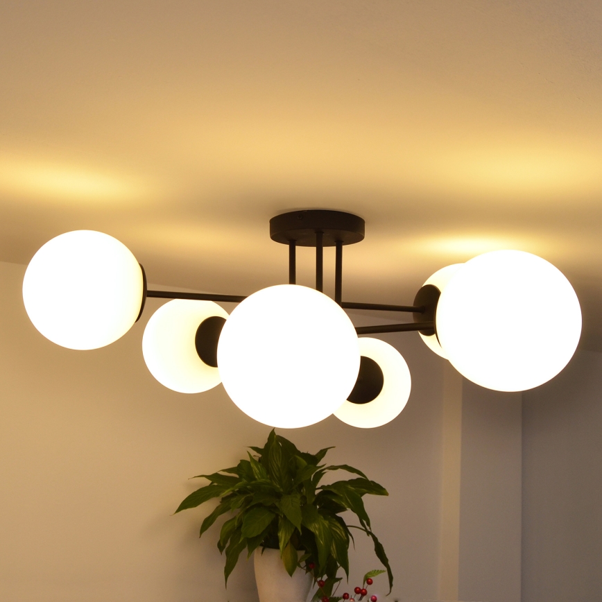 Lámpara de techo MOON 6xE27/15W/230V negro