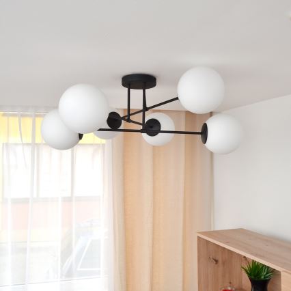 Lámpara de techo MOON 6xE27/15W/230V negro