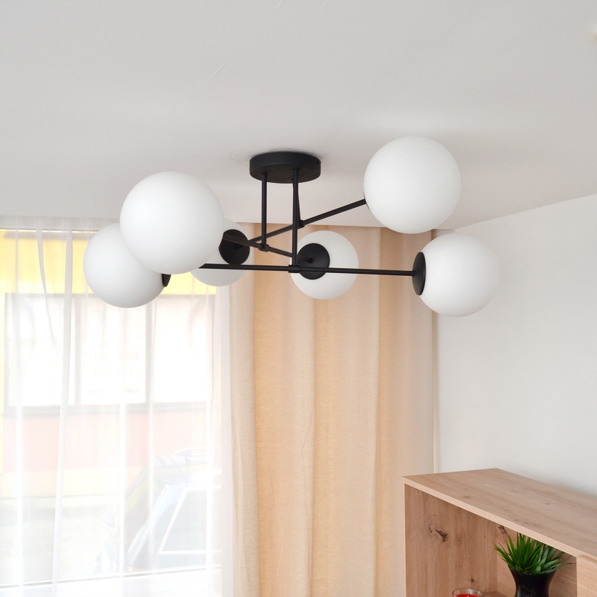 Lámpara de techo MOON 6xE27/15W/230V negro